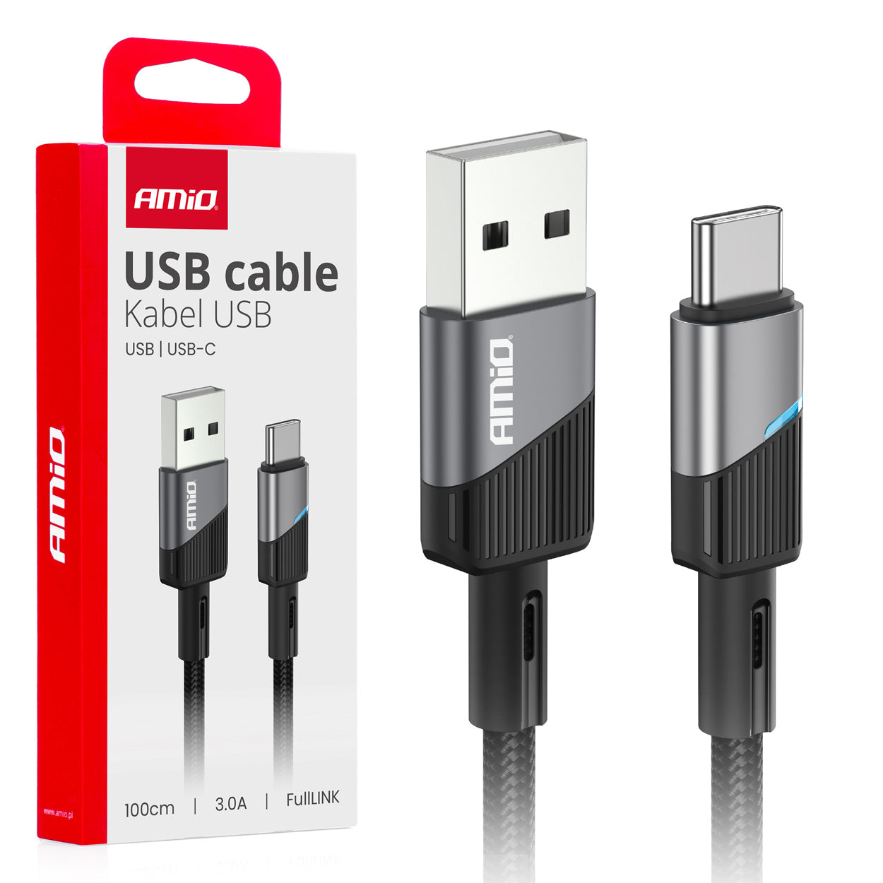 Kabllo për karikues USB në USB-C 3A - 100 cm